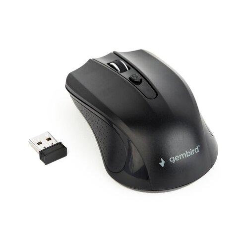 Gembird MUSW-4B-04 | Draadloze Muis | Links- en Rechtshandig | RF | 1600 DPI | Zwart