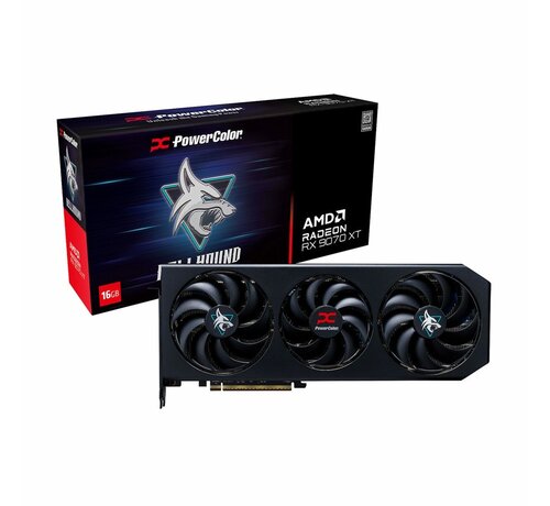 Powercolor Hellhound AMD Radeon RX 9070 XT | 16GB GDDR6 VRAM | Videokaart | GPU | AMD
