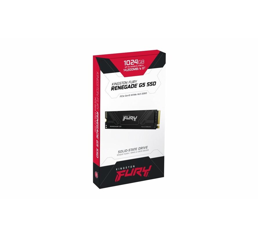 Fury Renegade G5 | 1TB NVMe SSD | M.2 | Gen5 | 14.200MB/s Lezen | 11.000MB/s Schrijven