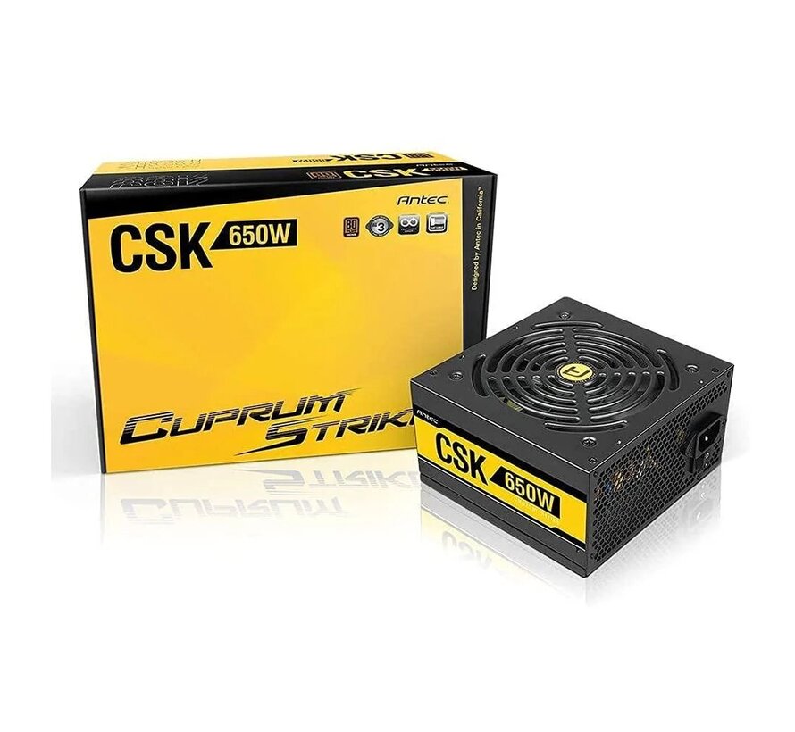 Cuprum Strike CSK650 | 650 Watt Bronze ATX PSU | Power Supply | Voeding