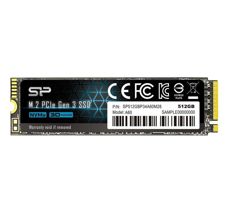 A60 | 512GB NVMe SSD | M.2 | Gen3 | 2.200MB/s Lezen | 1.600MB/s Schrijven