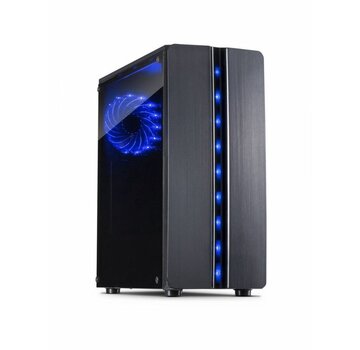 Inter-Tech Thunder Blue Light | Midi Tower Case | Zwart | RENEWED (refurbished)