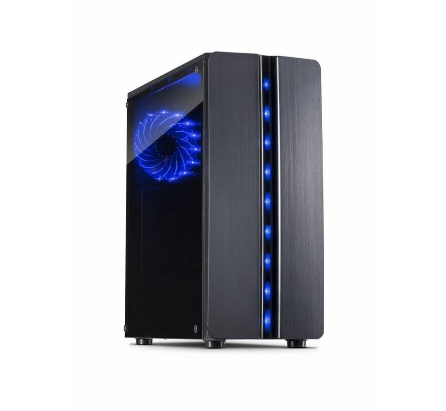 Thunder Blue Light | Midi Tower Case | Zwart | RENEWED (refurbished)