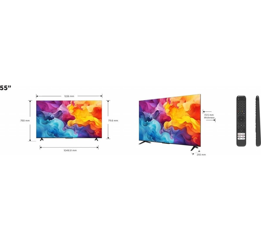 55P61B 55" | 4K Ultra HD LED Smart TV | Google TV | HDR10 | 60Hz | Wifi & Bluetooth