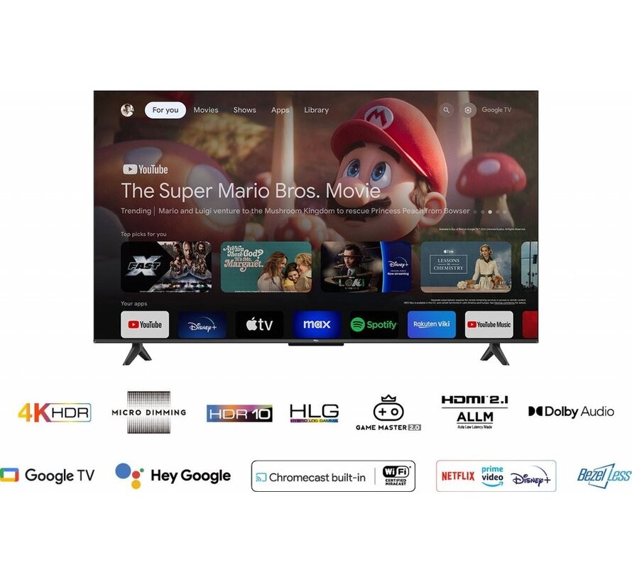 55P61B 55" | 4K Ultra HD LED Smart TV | Google TV | HDR10 | 60Hz | Wifi & Bluetooth