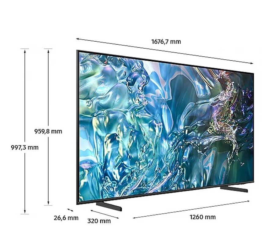 QE65Q60DAU 65" | 4K Ultra HD QLED Smart TV | Tizen + Wifi | Local Dimming met Sterk Contrast | HDR10+ | 50Hz