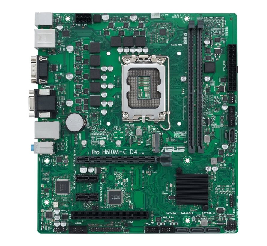 ASUS PRO H610M-C D4-CSM | Socket LGA 1700 | Intel H610 | 2xDDR4 | Micro-ATX | Moederbord