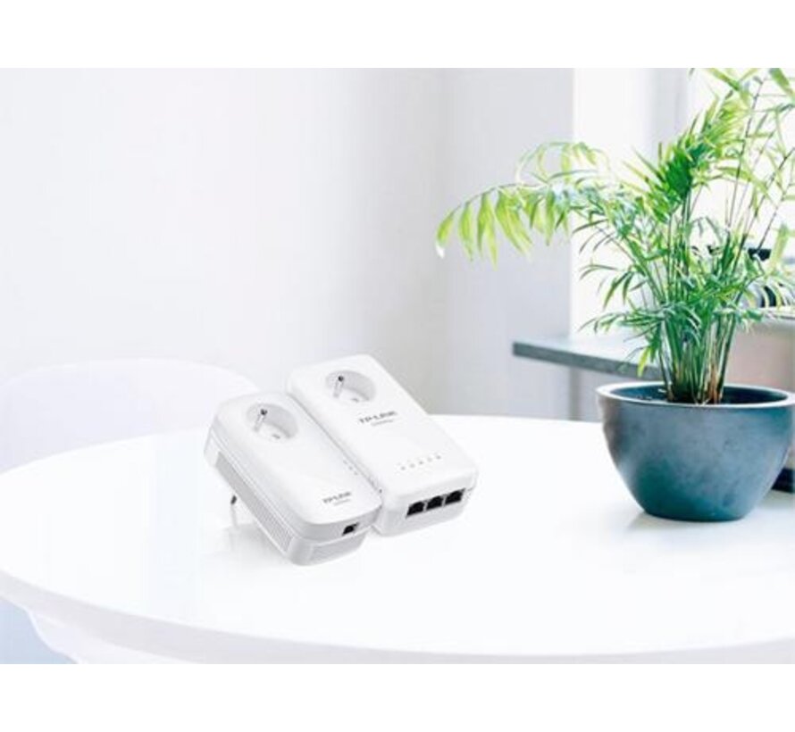 TL-WPA8631P KIT | AV1300 Powerline Adapter Set | 1300 Mbps | Gigabit Ethernet | Wi-Fi AC1200 | Met Stopcontact | Wit