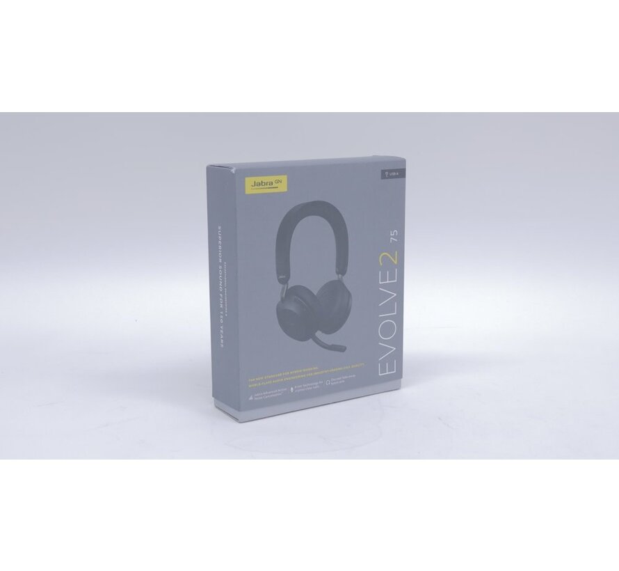 Evolve2 75 | Draadloze On-Ear Headset | ANC | RF | USB-A | Zwart | 2e Kans (refurbished)