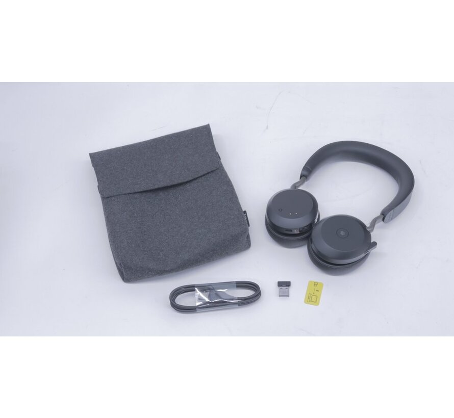 Evolve2 75 | Draadloze On-Ear Headset | ANC | RF | USB-A | Zwart | 2e Kans (refurbished)