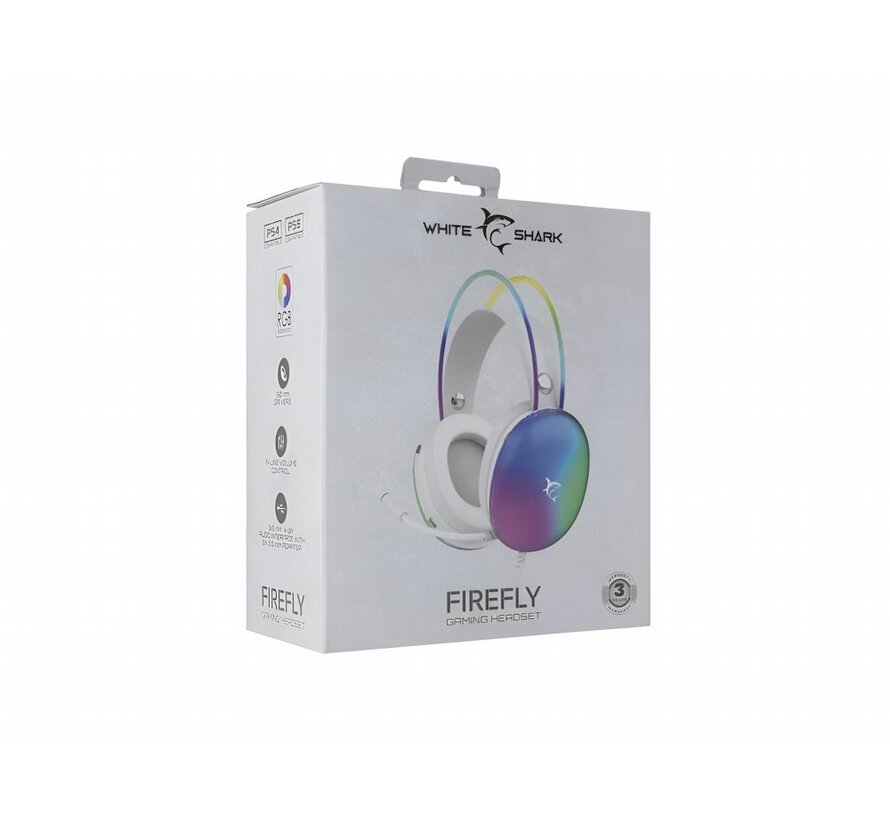 Firefly RGB | On-Ear Gaming Headset | 3,5mm Connector & USB-A | Wit