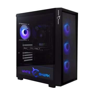 White Shark WARHEAD | Midi Tower Case | Inclusief 4 RGB Fans | Zwart
