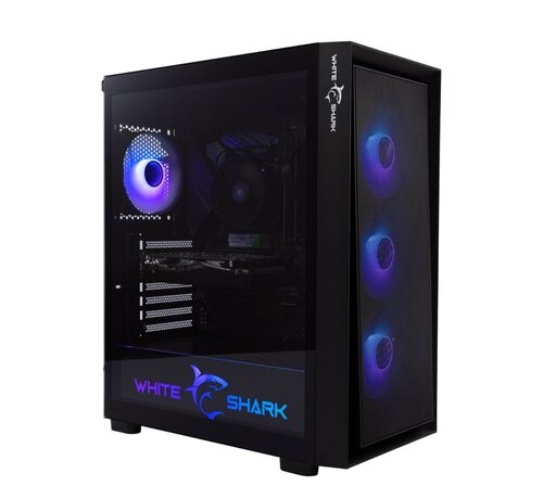 White Shark WARHEAD | Midi Tower Case | Inclusief 4 RGB Fans | Zwart