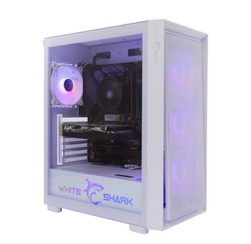 White Shark WARHEAD | Midi Tower Case | Inclusief 4 RGB Fans | Wit