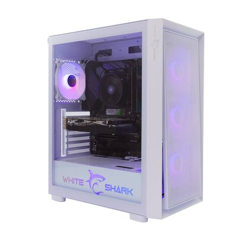 White Shark WARHEAD | Midi Tower Case | Inclusief 4 RGB Fans | Wit