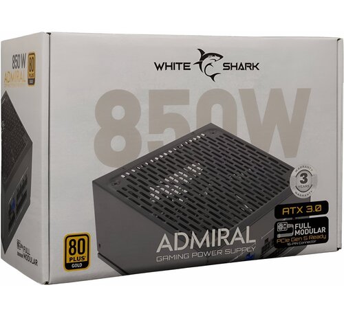 White Shark Admiral | 850 Watt Gold ATX 3.0 PSU | PCIe 5.0 | Power Supply | Voeding