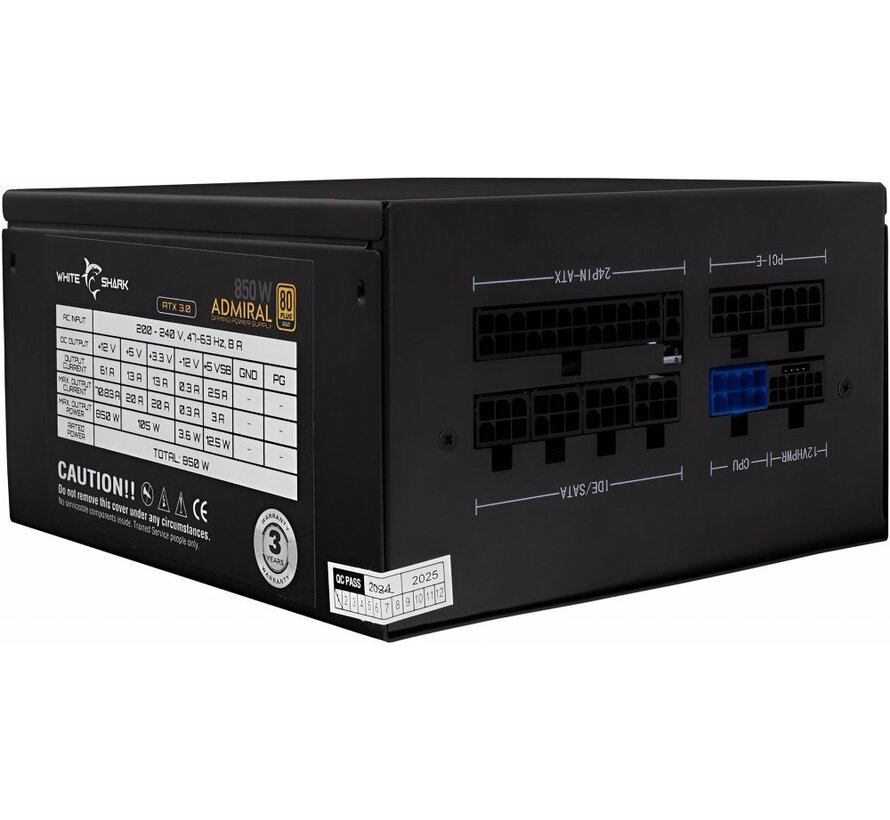 Admiral | 850 Watt Gold ATX 3.0 PSU | PCIe 5.0 | Power Supply | Voeding
