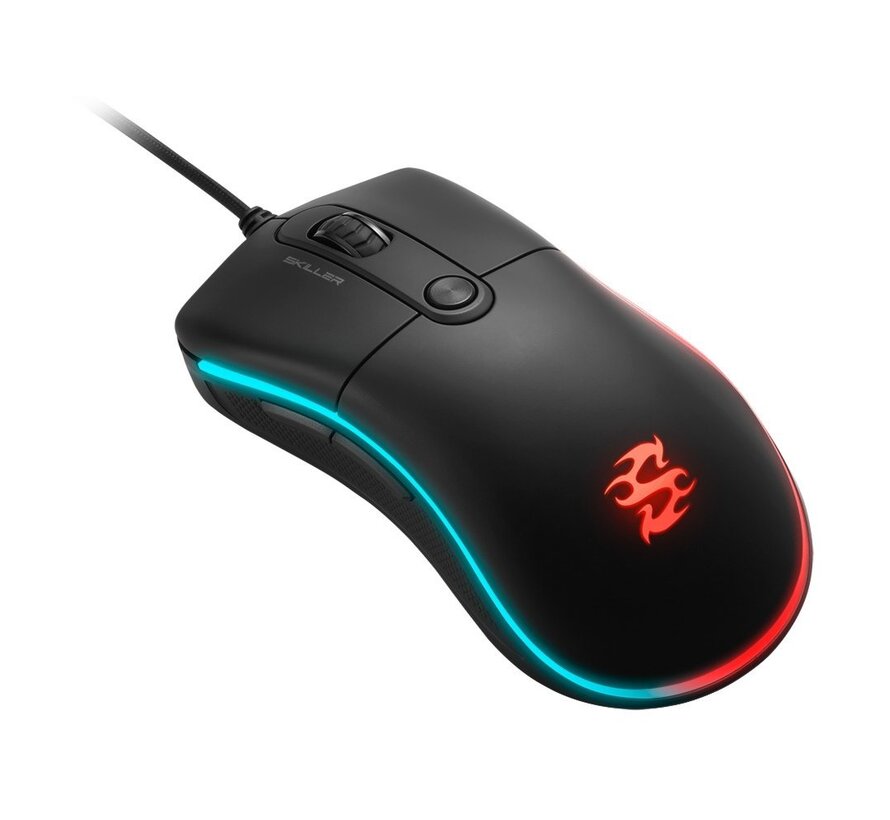 Skiller SGM2 | Bedrade Gaming Muis | USB-A | 6400 DPI | Zwart | RGB