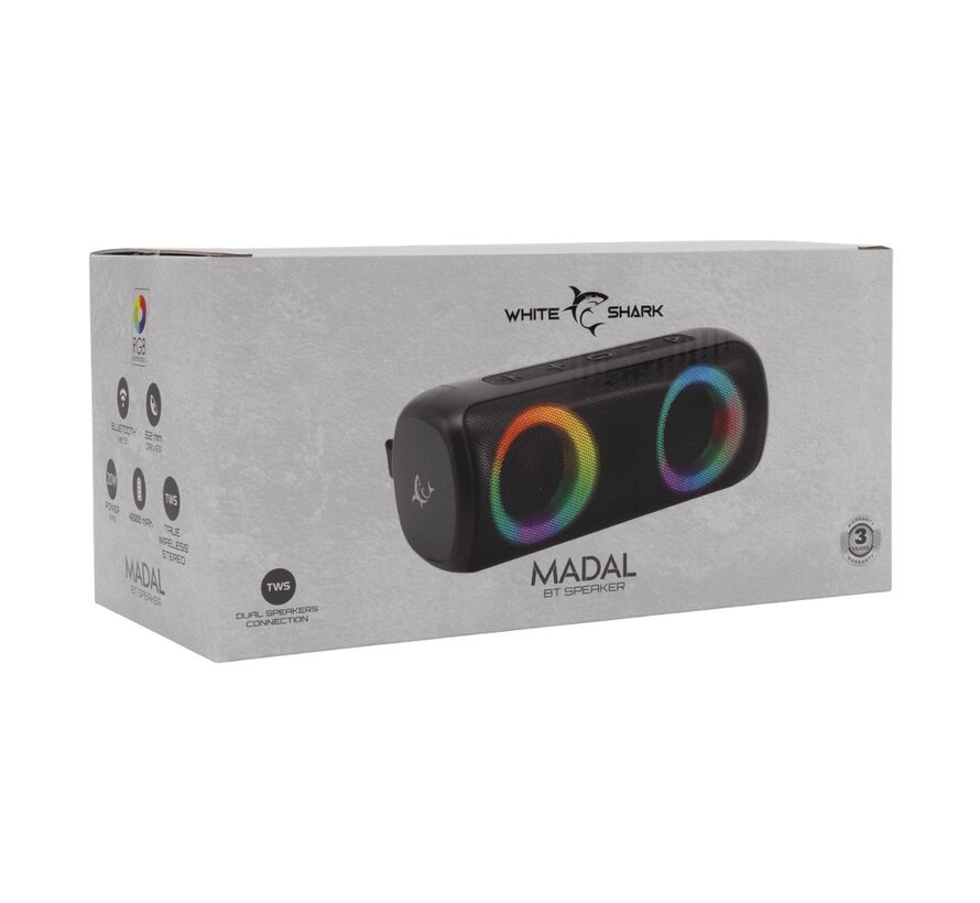 GBT-876 MADAL | Draagbare Bluetooth Speaker | 2×10W RMS | 4000mAh Accu | RGB