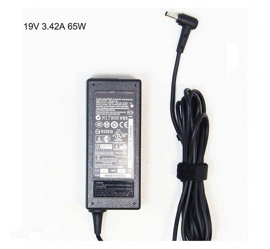 65W Adapter | Voor ASUS B400A | Center Pin (19V 3.42A) | Zwart