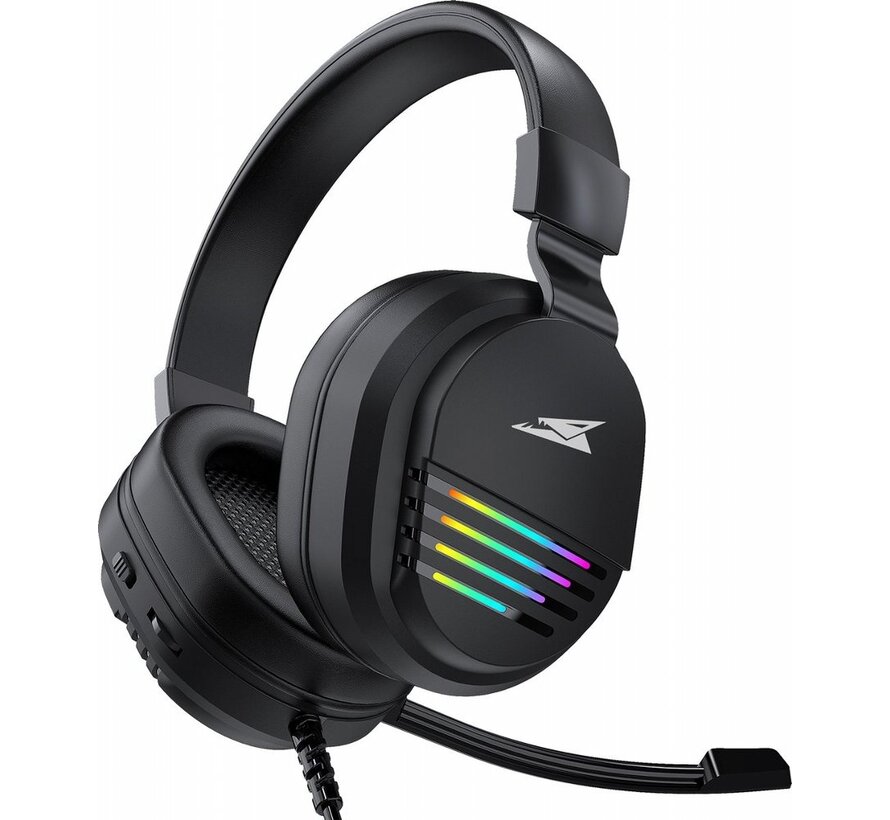 PEARL RGB | On-Ear Gaming Headset 3,5mm en USB | Zwart