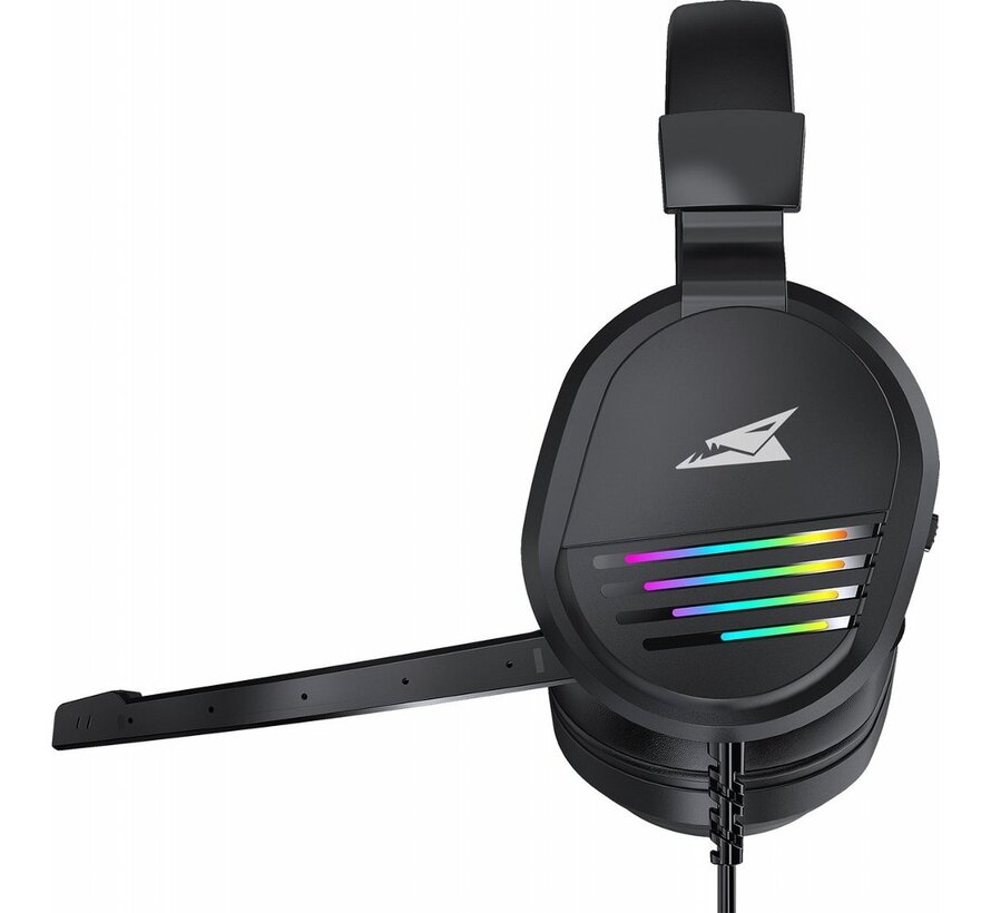 PEARL RGB | On-Ear Gaming Headset 3,5mm en USB | Zwart