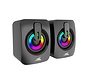 SEASHELL Rainbow | 2.0 Stereo Luidsprekerset USB | 2x3000mW | Zwart