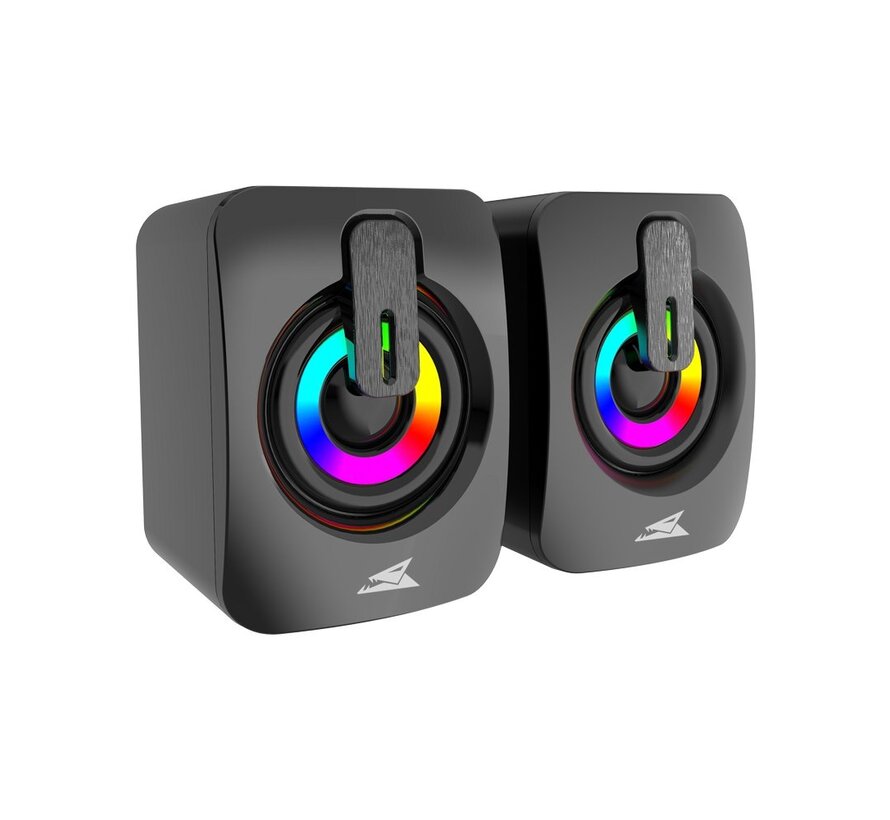 SEASHELL Rainbow | 2.0 Stereo Luidsprekerset USB | 2x3000mW | Zwart