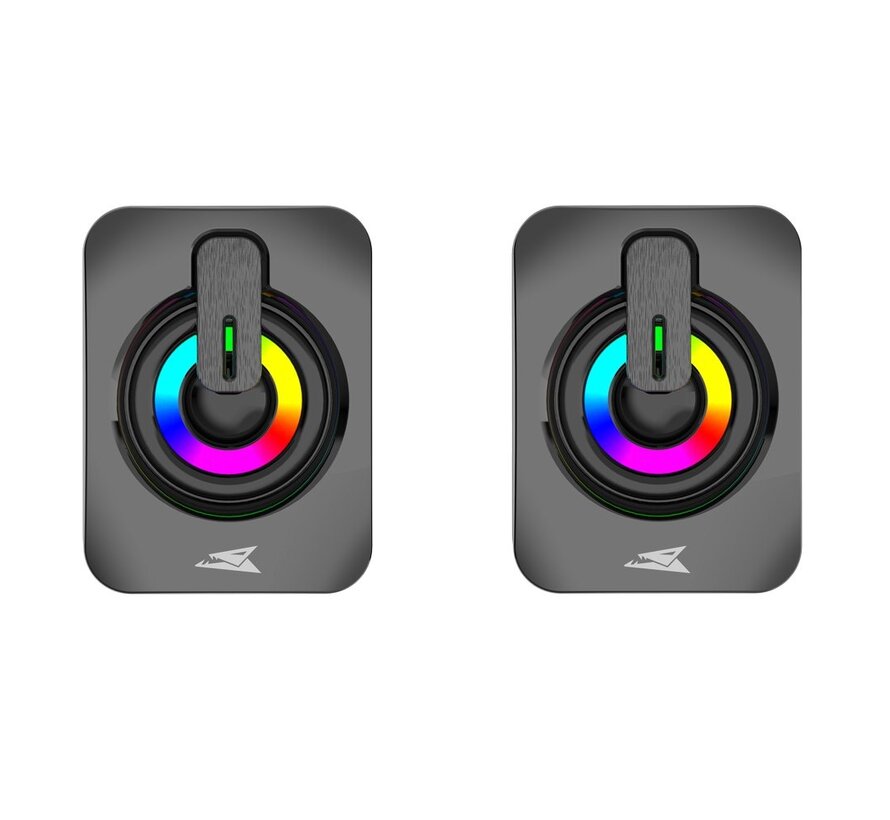 SEASHELL Rainbow | 2.0 Stereo Luidsprekerset USB | 2x3000mW | Zwart