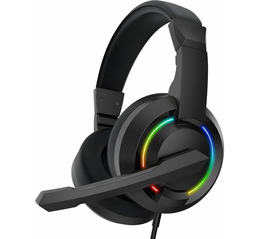 HYDRA RGB Rainbow | Gaming Headset 3,5mm & USB | Zwart