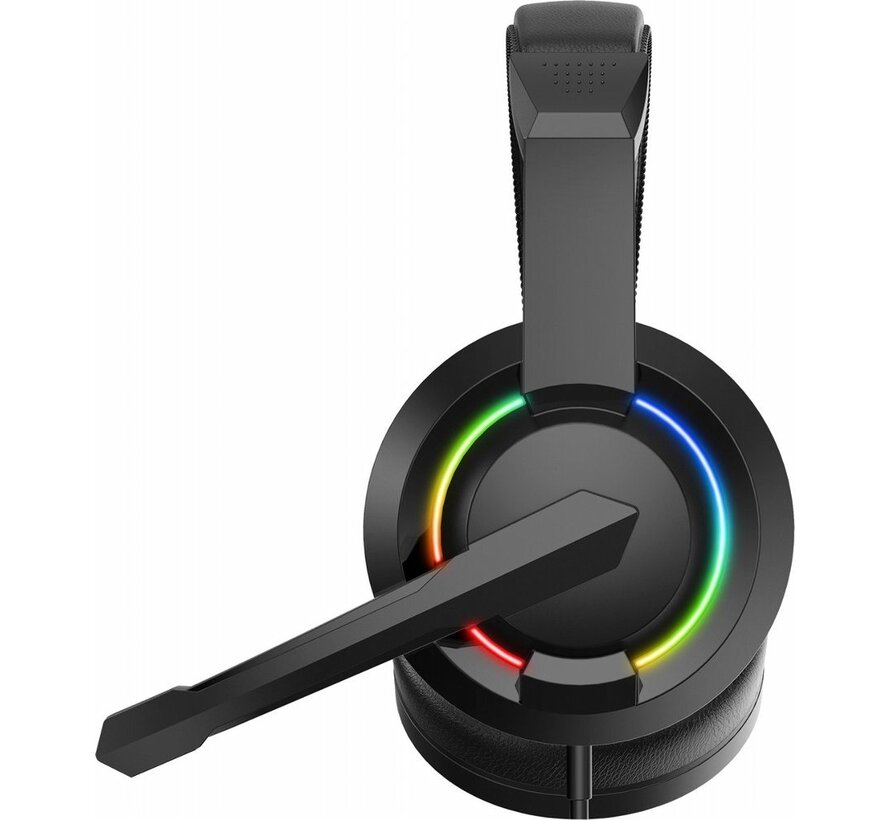 HYDRA RGB Rainbow | Gaming Headset 3,5mm & USB | Zwart