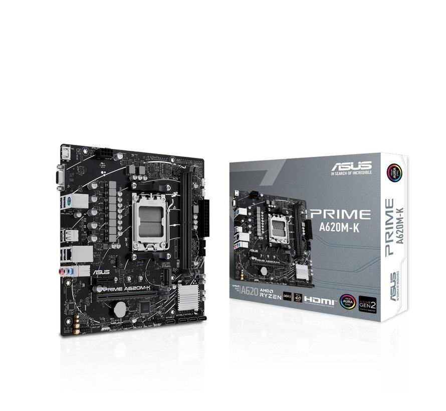 ASUS Prime A620M-K | Socket AM5 | AMD A620 | 2xDDR5 | Micro-ATX | Moederbord