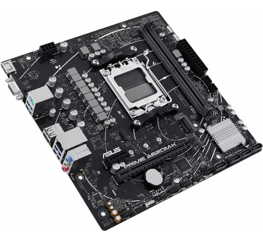 ASUS Prime A620M-K | Socket AM5 | AMD A620 | 2xDDR5 | Micro-ATX | Moederbord
