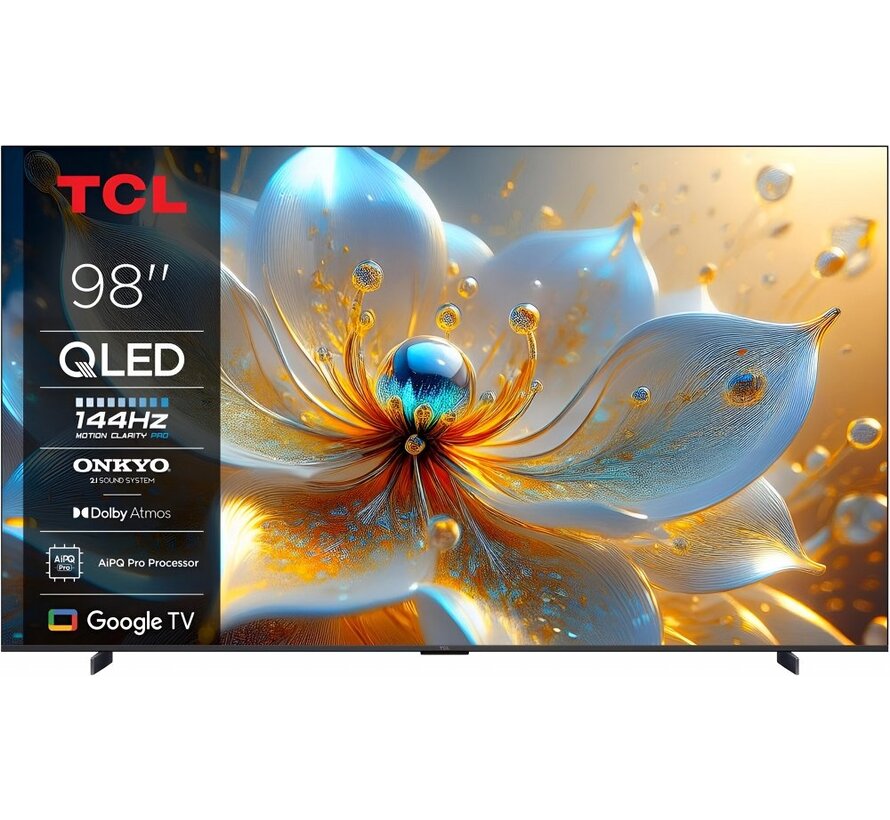 98T8C 98” | Grote 4K QLED Smart TV | Supersnel 144Hz & Dolby Vision | Google TV + WiFi