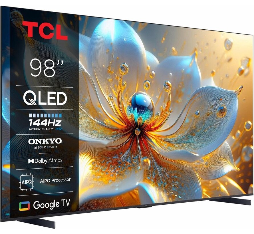 98T8C 98” | Grote 4K QLED Smart TV | Supersnel 144Hz & Dolby Vision | Google TV + WiFi