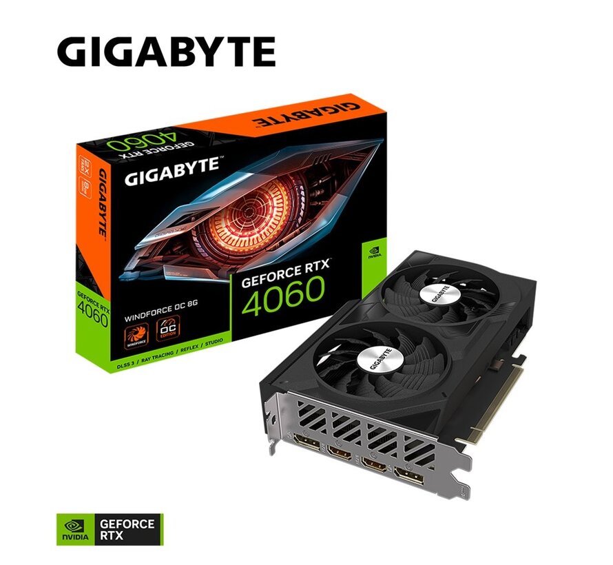 GeForce RTX 4060 Windforce OC | 8GB GDDR6 VRAM | Videokaart | GPU | Nvidia