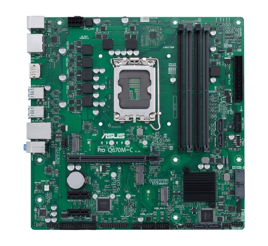 ASUS PRO Q670M-C-CSM | Socket LGA 1700 | Intel Q670 | 4xDDR5 | Micro-ATX | Moederbord