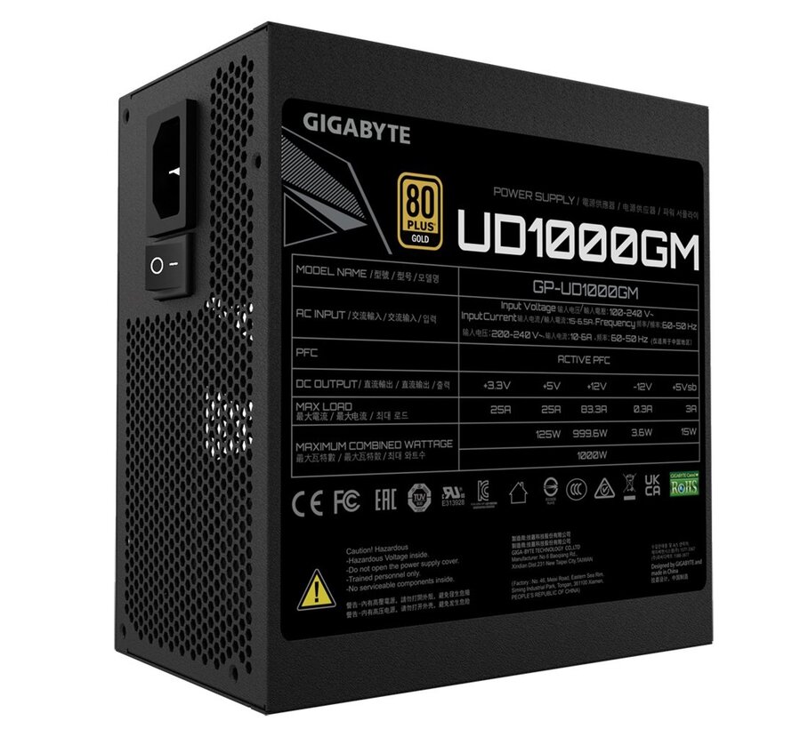 UD1000GM | 1000 Watt Gold ATX PSU | Modulair | Power Supply | Voeding | Open Box (refurbished)