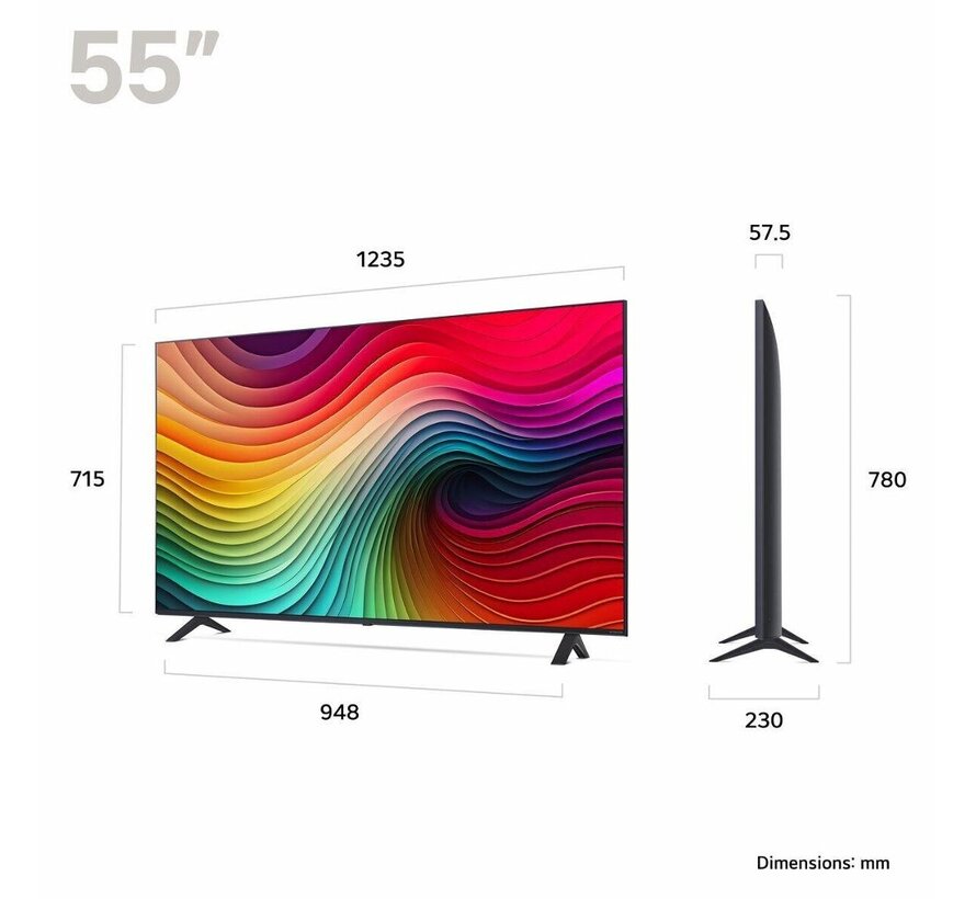 NanoCell 55NANO82T6B | 55'' Ultra HD 4K | NanoCell Smart TV | Wifi | WebOS | HDR10 | 60Hz | Renewed (refurbished)