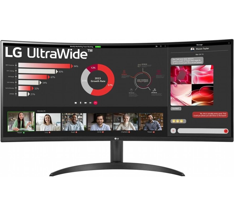 34WR50QK-B | 34" UltraWide (3440x1440) | 100Hz | DisplayPort & 2x HDMI | Zwart | Open Box (refurbished)