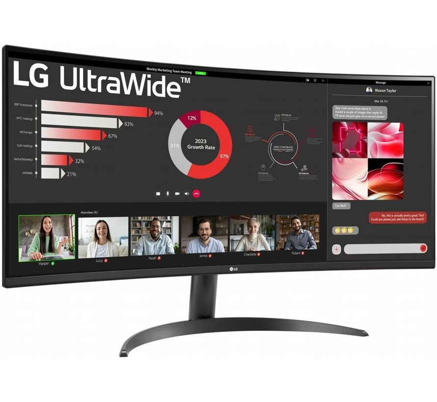 34WR50QK-B | 34" UltraWide (3440x1440) | 100Hz | DisplayPort & 2x HDMI | Zwart | Open Box (refurbished)