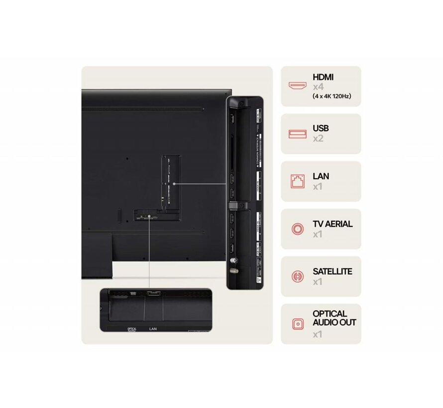 86QNED86T6A 86" | Ultra HD 4K QNED Smart TV | WebOS + Wifi | HDR10 | 120Hz