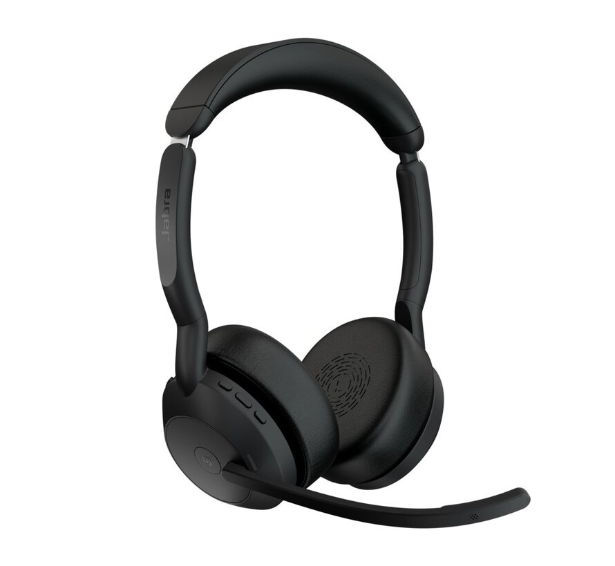 Evolve2 55 MS Stereo | Bluetooth & USB-A Headset | Met Oplaadhouder | Zwart | Voor Kantoor & Callcenter