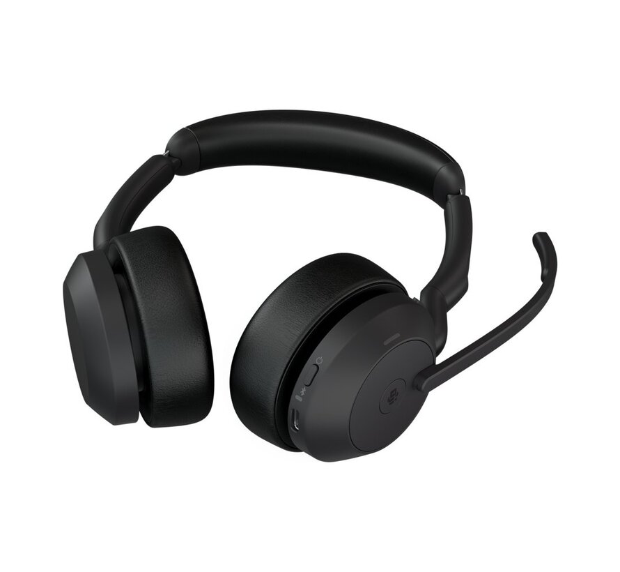 Evolve2 55 MS Stereo | Bluetooth & USB-A Headset | Met Oplaadhouder | Zwart | Voor Kantoor & Callcenter