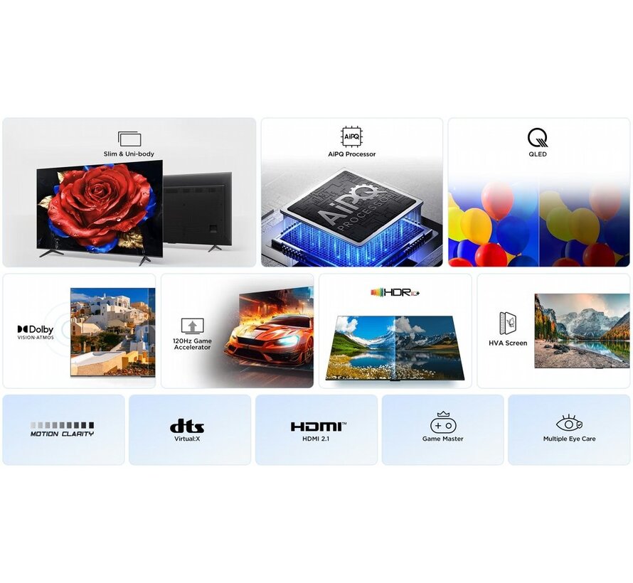 55P79K (2025) | 55'' Ultra HD 4K | QLED Smart TV | Wifi | Google TV | Dolby Vision | 60Hz