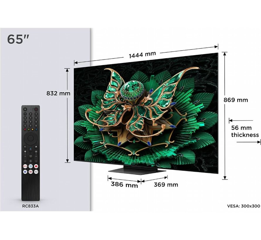 65C71K (2025) | 65'' Ultra HD 4K | QD-Mini LED Smart TV | Wifi | Google TV | Dolby Vision | 120Hz