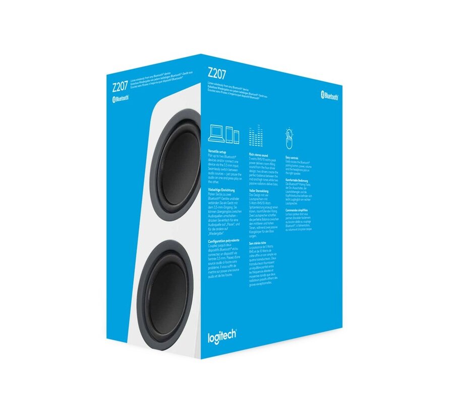 Z207 | 2.0 Luidsprekerset | Bluetooth en 3,5mm | Zwart/Wit