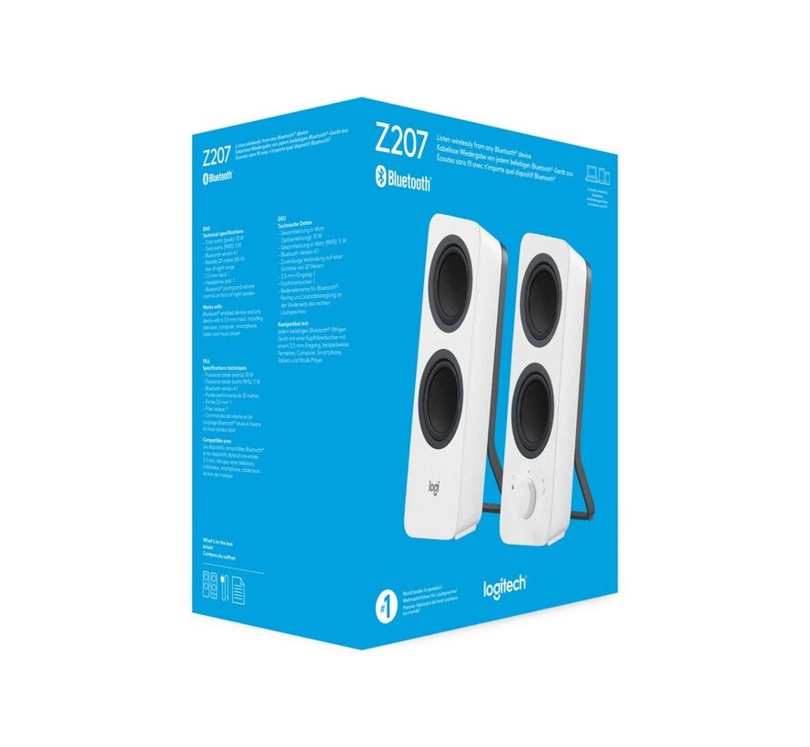 Z207 | 2.0 Luidsprekerset | Bluetooth en 3,5mm | Zwart/Wit