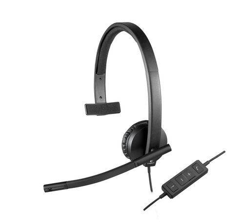 Logitech H570e | Bedrade On-ear Mono Headset | USB-A | Zwart