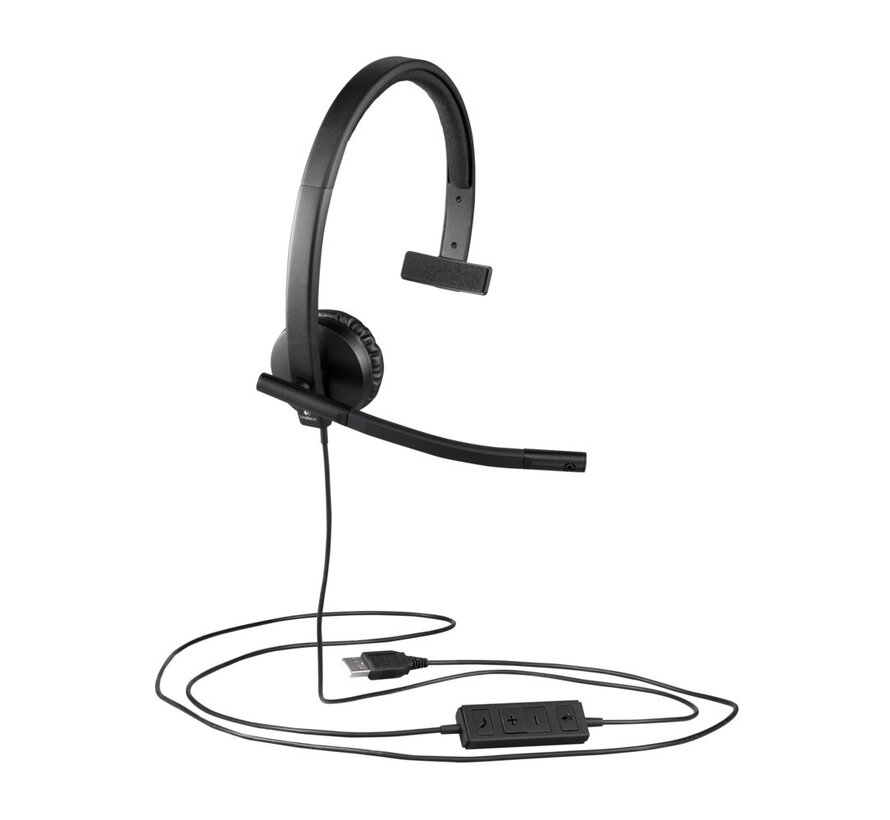 H570e | Bedrade On-ear Mono Headset | USB-A | Zwart